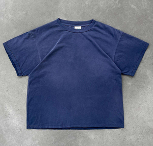 เสื้อยืดคอกลมทรงโอเวอร์ไซส์ผ้าฝรั่งเศสเทอร์รี่เนื้อหนา 100% ผ้าฝ้าย ลุควินเทจฟอกสีแบบดิสเทรส สำหรับผู้ชาย - Product Image 3