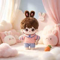 Peluche personnalisée avec oreilles de lapin, style Kawaii, avec plusieurs tenues adorables, vêtements amovibles, figurine mini Chibi