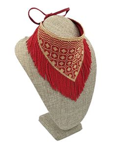 Unisex collana di perline di vetro su misura colori assortiti gioielli di <span class=keywords><strong>Huichol</strong></span> aquila spirituale oro motivo geometrico anniversari - Product Image 3