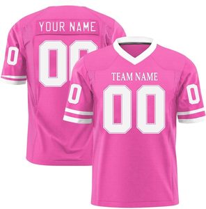 เสื้อฟุตบอลอเมริกันแบบแห้งเร็วผ้าโพลีเอสเตอร์แบบแห้งเร็วพิมพ์โลโก้ทีมหมายเลขขนาดพิเศษแขนเสื้อลาย - Product Image 1