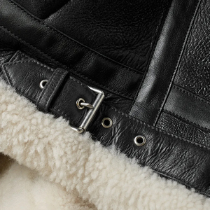 Factory Directly Provide Cowhide Leather Bomber Jacket Cheap Price High Street Heavy Weight Leather Bomber Jacket For Men - Product Image 3