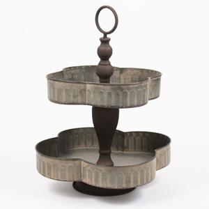 Support de plateau de service en métal galvanisé à 3 niveaux, présentoir à étages de style campagnard pour la cuisine, décoration de la maison, cupcakes, desserts au prix le plus bas - Product Image 6