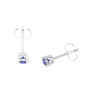 Orecchini a Perno in Argento Sterling 925 con Tanzanite Naturale Taglio Ovale 4x3mm, Gioielli Raffinati - Product Image 2