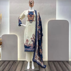 TRAJE FANCY CON ESTAMPADO TRABAJO Y PANTALÓN COSTADO CON DUPATTA - Product Image 1