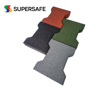 Wholesale Price Rubber Tiles Flooring 15-50mm Thick 200x160mm Size Anti-Slip User-Friendly Installation Dogbone Pavers Outdoor - Product Image 3