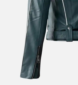 แจ็กเก็ตหนังแกะสำหรับผู้หญิงมีสไตล์แจ็คเก็ตหนังพียู/หนังเกรดพรีเมี่ยม - Product Image 6