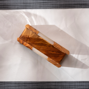 Porte-serviettes en résine de bois écologique, fait à la main, design carré moderne, organisateur de papier de table pour la salle à manger - Product Image 2