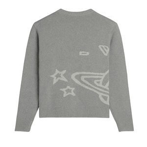 Personalizado OEM ODM hombres suéter de punto de algodón de punto Jacquard suéter fabricante cuello redondo manga larga suéter de punto hombres - Product Image 2