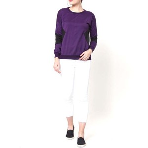 Sweats à capuche tricotés solides décontractés d'hiver pour femmes nouveauté sweats imprimés avec couleurs contrastées Logo de service OEM sur le devant - Product Image 5