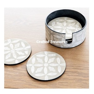 <b>Coaster</b> <b>Set</b> Gifts for Home Warming Resin Wood Spliced Tea Cup <b>Coaster</b> Epoxy Resin Cup Mat Wooden Cup <b>Coaster</b> - Product Image 3