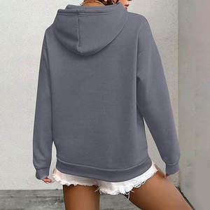 Sudadera con Capucha de Felpa Gruesa para Mujer, Color Sólido, 100% Algodón, Resistente al Viento, Ecológica - Product Image 4