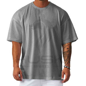 เสื้อยืดคอกลมแขนสั้นระบายอากาศได้ดีสำหรับผู้ชายเสื้อใส่ไปยิมเย็นระบายอากาศได้ดีขนาดใหญ่ - Product Image 1