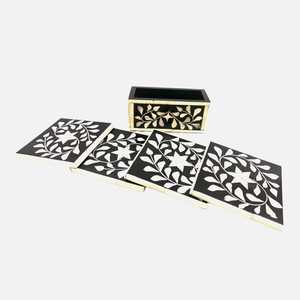 High Quality Bone Inlay Coasters Set of 4 Luxury Eco-Friendly Customizable Design Handmade Home Decor - Product Image 3