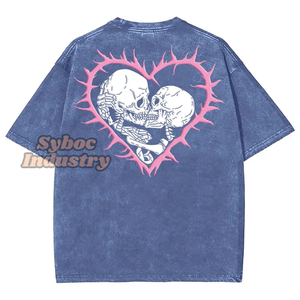 เสื้อยืดพิมพ์ลายหัวกะโหลกสุดหรูบนเสื้อโอเวอร์ไซส์ผ้าคอตตอน400 GSM 100% - Product Image 1