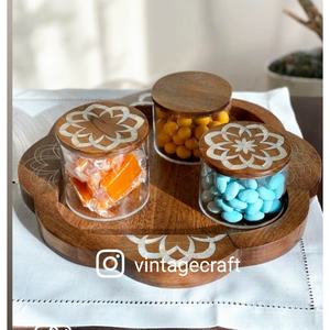 Unique Handmade Mother of Pearl Inlaid Serving Tray with <b>Oud</b> <b>Burner</b> and Box High Quality Craft From India for Home Decoration - Product Image 4