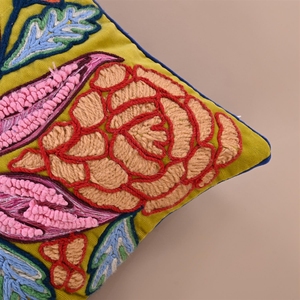 ปลอกหมอนอิงประดับพู่ประดับโซฟาลายดอกไม้งานปักลายดอกไม้ดีไซน์ใหม่ - Product Image 2