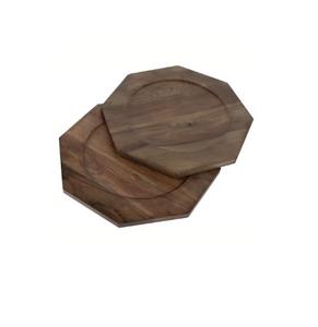 Durable Dinnerware <b>Set</b> Hexagonal Wooden <b>Serving</b> Plate Brown Finish 100pcs for Home Restaurant Use - Product Image 1