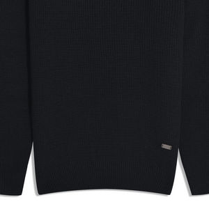 Venta al por mayor 100% algodón negro liso medio cremallera suéter personalizable invierno traje antiarrugas transpirable propiedades sólido - Product Image 3