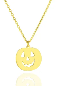 Collar de Plata de Ley 925 calabaza de Halloween 40 + 5 cm - Product Image 5