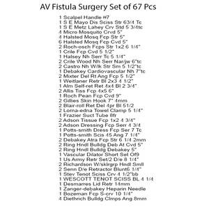 Juego de Instrumentos Quirúrgicos para Fístula Arteriovenosa de Acero Inoxidable Reutilizable de 67 Piezas, Kit de Instrumentos para Procedimientos Arteriovenosos al por Mayor - Product Image 2