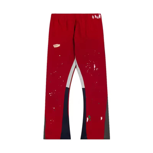 กางเกงขาบานของผู้ชายแบบลำลองสีตัดกันแบบสาดขนาดพิเศษ - Product Image 1