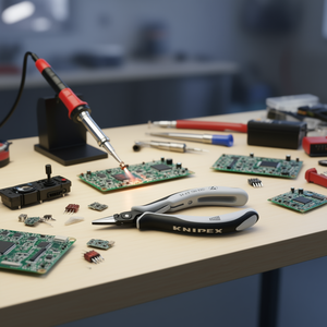 คีมอิเล็กทรอนิกส์แบบแม่นยำของ Knipex พร้อมหัวป้องกันไฟฟ้าสถิตย์ ด้ามจับขัดเงา ด้ามจับแบบหลายส่วน ปากคีมแบนกว้าง - Product Image 3