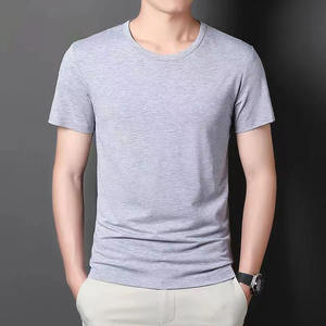 Oem Customized logo Design Men's Round Neck Solid Color Casual Shirts Trendy All-<b>match</b> Slim Fit Summer Short-sleeved T-shirts - Product Image 3