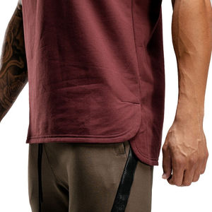Ultra suave algodón gimnasio chaleco con capucha transpirable entrenamiento músculo camiseta sin mangas para hombres venta al por mayor patrón sólido - Product Image 4