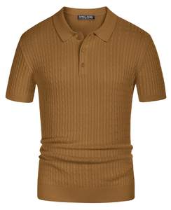 2024 été tricoté solide toile affaires décontracté respirant coton bambou Fiber à manches courtes coupe régulière pour chemises pour hommes - Product Image 5