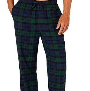 Pantalon en flanelle à carreaux personnalisé de haute qualité pour hommes de taille supérieure élastique en flanelle avec cordon de serrage réglable - Product Image 5