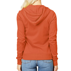 Nouveau personnalisé zippé Applique à capuche femmes épais fermeture éclair 100% coton français éponge Patch haut à capuche femmes - Product Image 3