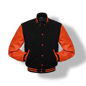 Fabricants de vestes universitaires vierges Veste Letterman de baseball en laine personnalisée à manches en cuir vente en gros - Product Image 4