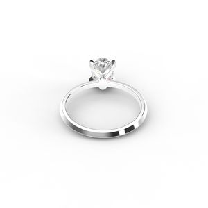 IGI Certified Oval Cut Lab Grown Diamond Solitaire Engagement Ring in <b>Solid</b> 925 Sterling <b>Silver</b> - Product Image 3
