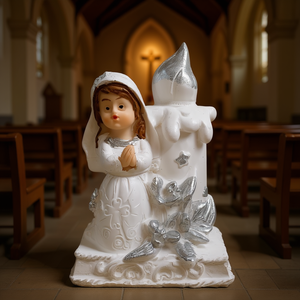 Figura de Comunión para Niñas de 8 a 13 Años, 5.8x8.5 cm, Resina, Decoración Religiosa Elegante, Bolsa de 12 Piezas - Product Image 3