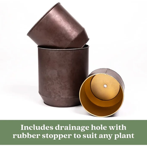 Maceta redonda de Metal única, maceta de aspecto moderno para suelo, jardín, decoración del hogar - Product Image 3