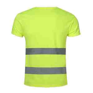 Ropa de seguridad de manga corta lavable transpirable visible multicolor de poliéster camisa reflectante personalizada para hombres ropa de trabajo - Product Image 4