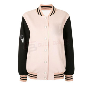 Chaqueta universitaria de inspiración vintage para mujer de estilo urbano, bloqueo de colores llamativos con parches, procesamiento transpirable y terminado - Product Image 1