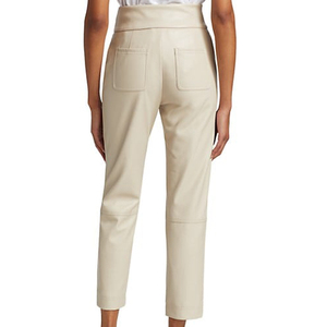 Nouveau pantalon élégant longueur cheville pantalon Design personnalisé en cuir PU véritable pantalon pour adultes filles - Product Image 4