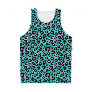 Camiseta sin mangas de verano para mujer, chaleco de gimnasio transpirable informal con estampado de leopardo 3D con mangas largas, ropa de entrenamiento físico de talla grande - Product Image 5