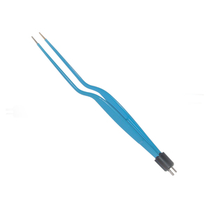 Fórceps de coagulación bipolar de bayoneta curvada con revestimiento azul de primera calidad con fórceps bipolares de acero inoxidable de grado industrial - Product Image 4