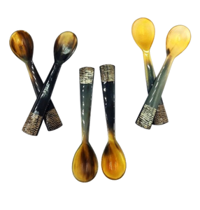 Ustensiles de cuisine Vaisselle de table Ensemble de 2 couverts à salade Meilleur couverts tête de corne design Couverts faits à la main - Product Image 5