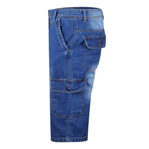 กางเกงยีนส์ขาสั้นผู้ชายสไตล์วินเทจแบบสตรีทแวร์สั่งทำพิเศษจากโรงงาน พร้อมประดับด้วยคริสตัล - Product Image 3