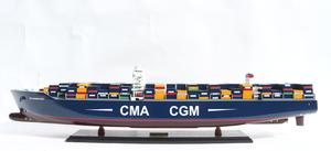 CMA CGM MARCO POLO - MODELOS DE BARCOS DE MADERA PINTADOS / MODELO DE BARCO CONTENEDOR / ARTESANÍA DE ALTA CALIDAD PARA MUEBLES DE HOGAR - Product Image 2