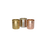 Pots à bougies en métal en fer Boîtes à bougies avec logo personnalisé bocaux à bougies colorés en cuivre et laiton personnalisés d'Inde