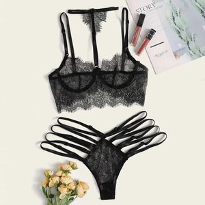 Lencería sofisticada Artistry Lencería sexy Sujetador ultrafino francés Conjunto de lencería de encaje Ropa interior de encaje Conjunto de sujetador y Bikini de encaje - Product Image 4