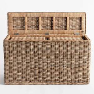Console de rangement en rotin avec couvercle à fermeture douce, panier de rangement fait main, vente en gros, écologique, fabriqué au Vietnam - Product Image 4