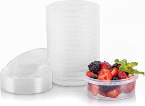 Deli-contenedores de plástico transparente para almacenamiento de alimentos, recipientes con tapas desechables para sopa, comida, vajilla, 8 OZ - Product Image 3