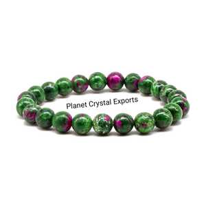 สร้อยข้อมือลูกปัดกลมโรบี้โซไซต์สำหรับหินคริสตัลหินอัญมณี - Product Image 1