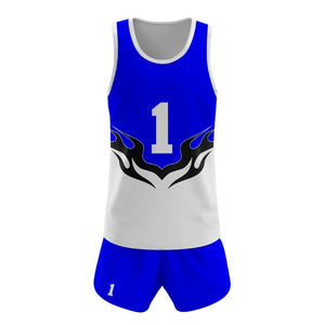 ชุดเครื่องแบบวอลเลย์บอล100% ชุดกีฬาโพลีเอสเตอร์สำหรับทุกเพศที่สามารถพิมพ์สีและโลโก้ได้ - Product Image 1