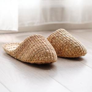 Zapatillas de paja unisex para interiores y exteriores, chanclas planas de jacinto de agua - Product Image 4